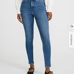 Express Women's High Rise FlexX Skinny Jeans - Blue Medium Wash